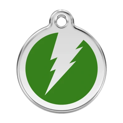 Afbeelding van Flash Green roestvrijstalen hondenpenning large/groot dia. 3,8 cm RedDingo