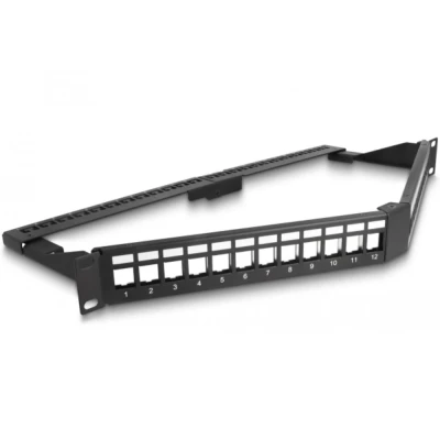Afbeelding van Delock 19″ Keystone Patchpanel 24 Port mit Entlastungsschiene 1 HE g