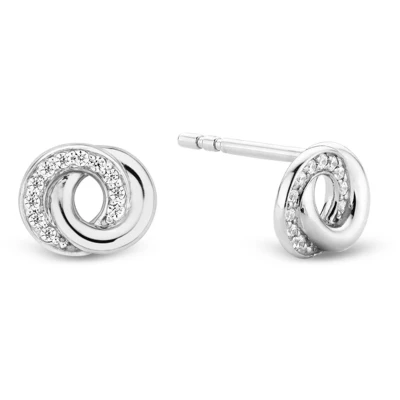 Afbeelding van TI SENTO Milano 7784ZI Oorknoppen zilver zirconia zilverkleurig wit