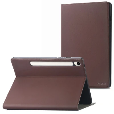 Afbeelding van Samsung Galaxy Tab S9 Hoes: Accezz Classic Tablet Case Bookcase Bruin Siliconen En TPU (zacht) Hoezen