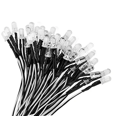 Afbeelding van YIXISI 50 Stuks Voorbedrade LED, 5mm Diode Lamp, 12V Voorbedraad Licht, Koud Wit