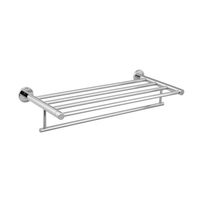 Afbeelding van Dubbele Handdoekhouder Sapho Samba met Plankopslag 63 cm Chroom