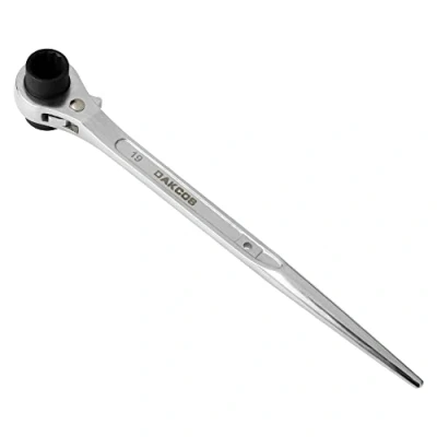 Afbeelding van DAKCOS steigerbouwratel 19/22 mm steigerratel rechts/links omschakelbaar van CR V met mat chroomoppervlak