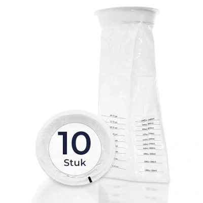 Afbeelding van HaseMed Wegwerp spuugzakken met sluitring, 10 stuks, lekvrij, hygiënisch, ideaal bij misselijkheid en op reis (10)