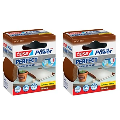 Afbeelding van tesa Extra Power geweven tape (38 mm ? 2 pack, bruin)