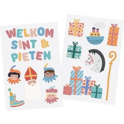 Afbeelding van Folat raamstickers Welkom Sint &amp; Pieten 13 stuks