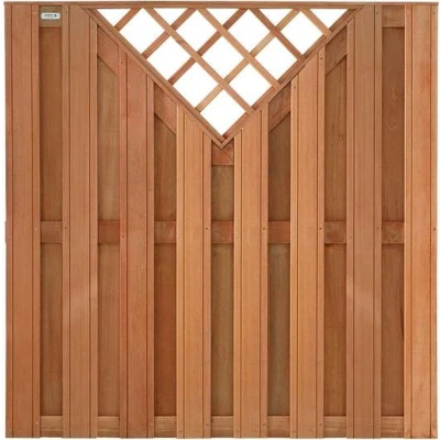 Afbeelding van Intergard Schutting hardhout V trellis tuinscherm 180x180cm