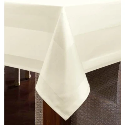 Afbeelding van texpot Tafelkleed 80 x cm met atlasrand 100% katoen champagnekleur wasbaar op 90 C damast