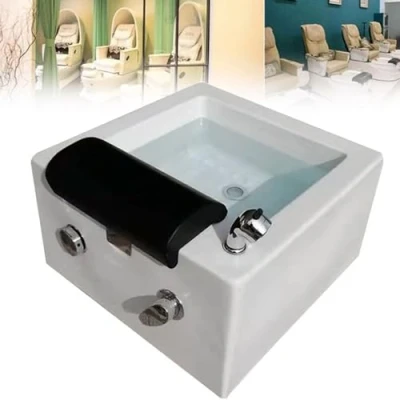 Afbeelding van Draagbare Pedicure Voetenspa Bad Ontspannende Voeten Spa met Acryl Stoel, Douche Wassen &amp; Massage Kom Voetenbad en Wastafel functies,A