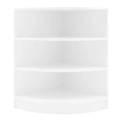 Afbeelding van Winkel Hoek Toonbank Wit LM60 Detailhandel Opbergkast Modulair Curved Vitrine Display Kast Balie Receptie Kleding Sieraden 3 Binnenplanken Open Voorkant 60cm x 90cm MDF Melamine