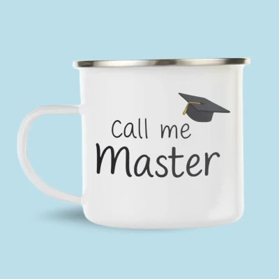 Afbeelding van NietMokken.nl Geslaagd Beker Call me Master Grappige mok voor afgestudeerde Leuk cadeau afstuderen of masterdiploma Emaille 360 ml Aan beide zijden bedrukt Lichtgewicht en duurzaam