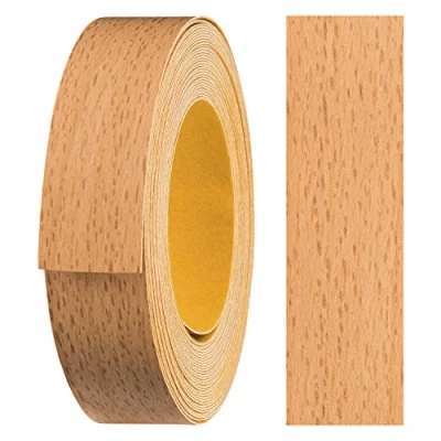 Afbeelding van haggiy melamine kantenband zelfklevend 18 mm x 5 m I meubelrandband veilige grip zonder strijken fineer voor planken/houten panele (Samerberg beuk)