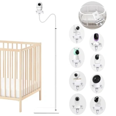 Afbeelding van Babyfoonhouder, camerahouder, universele babycamera, mobiele telefoonhouder, compatibel met Philips Avent/Reer/eufy/GHB/Hellobaby babyfoon, lange babyfoonstandaard