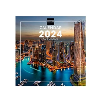 Afbeelding van Finocam Kalender met afbeeldingen wandformaat 2024 januari december (12 maanden) Traveling internationaal
