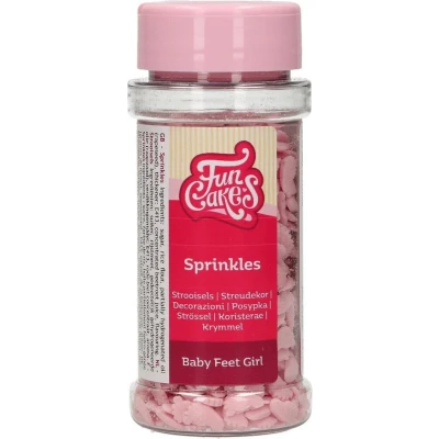 Afbeelding van FunCakes Sprinkles Taartdecoratie Babyvoetjes Meisje 55g