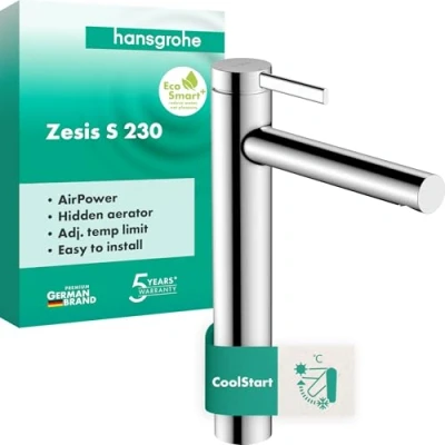 Afbeelding van Hansgrohe Zesis S Wastafelkraan, EcoSmart+, CoolStart, chroom 74731000