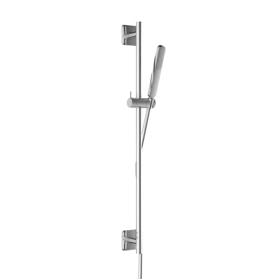 Afbeelding van HotBath Gal Verstelbare glijstang 100 cm met doucheslang 1,5 mtr en handdouche Chroom GL309CR
