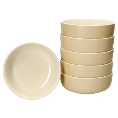Afbeelding van Ritzenhoff &amp; Breker Jasper Set van 6 kommen 14,5 cm vanille I 360 ml aardewerk kom voor personen schaaltjes salade, soep, muesli Co. servies ontbijt, lunch en diner