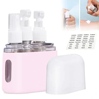 Afbeelding van Mini Shampoo Dispenser Portable Travel Bottle Set, And Conditioner Dispenser, Containers With Labels For Toiletries, Bottles Toiletries (3 in 1,Pink)