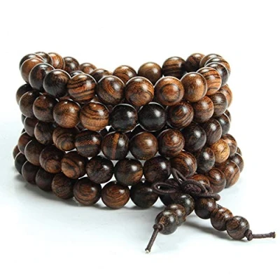 Afbeelding van Epoch World 8 mm 108 armband natuurlijke sandelhouten kralen ketting/armband ketting rozenkrans Tibetaanse boeddhistische boeddha mala elastische stenen heren dames