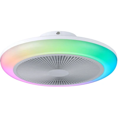 Afbeelding van EGLO Sayulita 1 Plafondlamp met ventilator 46 cm RGB en Instelbaar Wit licht DC energy saving Dimbaar 3 Standen