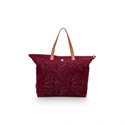 Afbeelding van Draagtas Pip Studio Velvet Quiltey Days Tote Bag Red