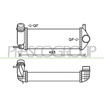 Afbeelding van PRASCO RN918N002 Intercooler met snelkoppelingen
