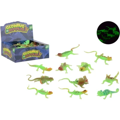 Afbeelding van 24 glow in the dark reptielen disp.26140