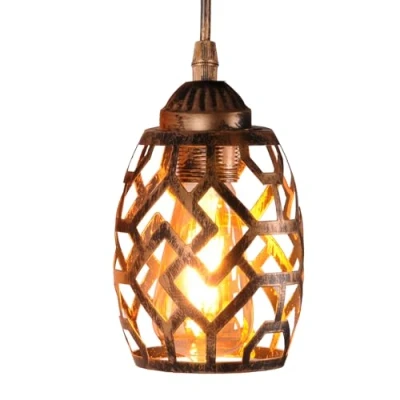 Afbeelding van TWSXTE E27 Vintage hanglamp, industriële retro plafondlamp, rustieke stijl kooi kroonluchter, binnenverlichting,verstelbaar touw decoratie