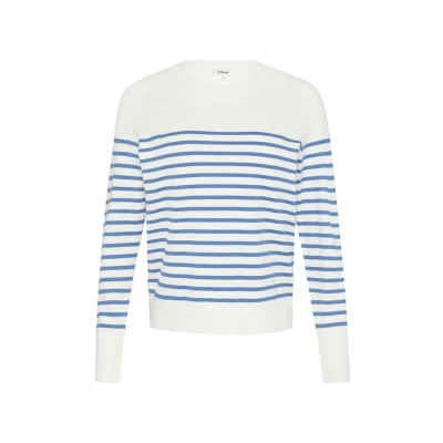 Afbeelding van s.Oliver Gestreifter Pullover Trui, Dames, Maat: 48, Royalblau