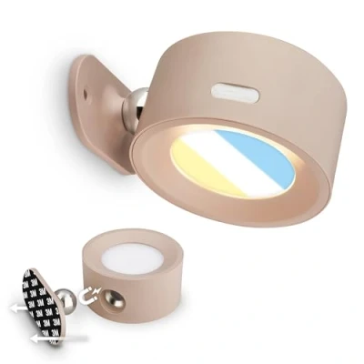 Afbeelding van BRILONER Sticklight LED wandlamp zonder netaansluiting en boren met oplaadbare batterij, touch, dimbaar, CCT, magnetisch afneembaar, lamp, wandlamp, leeslamp, 9x7,5x4 cm, beige