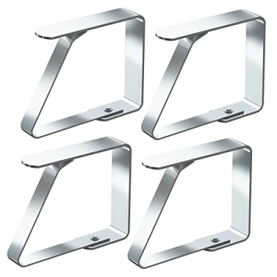 Afbeelding van Blooven Tafelkleedklemmen, Tafelklemmen Roestvrij Staal Tafelklem Tafelkleed Klemmen Zilverkleurig (7cm x 4 stuks)