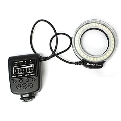 Afbeelding van Meike Led flitser voor Macro FC 100 camcorder met Canon Nikon Pentax Olympus spiegelreflexcamera
