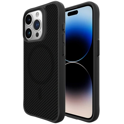 Afbeelding van Apple iPhone 15 Pro Max MagSafe Hoesje Kunststof iMoshion Hardcase/Backcover Zwart Telefoonhoesje Shockproof/Valbescherming