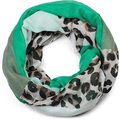 Afbeelding van styleBREAKER Dames Lus Sjaal met Leopard Animal Print Patroon en Kleurblokkerende, Buisvormige Sjaal, 01016182, Farbe2:Rood rozig