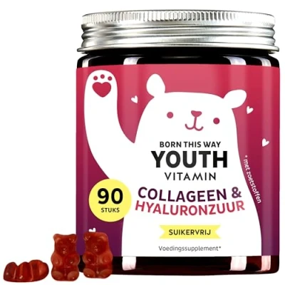Afbeelding van Bears with Benefits Anti aging Vitamine Gummies 90 stuks voor een jeugdige, frisse huid Collageen,hyaluron &amp; Q10 hooggeconcentreerd, met antioxidanten suikervrije gummiberen alsalternatief poeder en drankjes