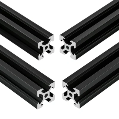 Afbeelding van 4 stuks 700 mm 2020 V Europese standaard, geanodiseerd, zwart aluminiumprofiel, extrusie, lineaire rail voor 3D printers en CNC machines (700 mm)