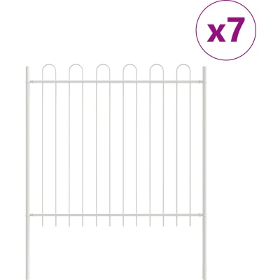 Afbeelding van vidaXL Tuinafscheiding met Boogtop Wit 11,9x1,5 m Staal
