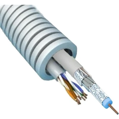 Afbeelding van Netwerk en coax kabel Hirschmann 100 meter (Cat6, Flexbuis)