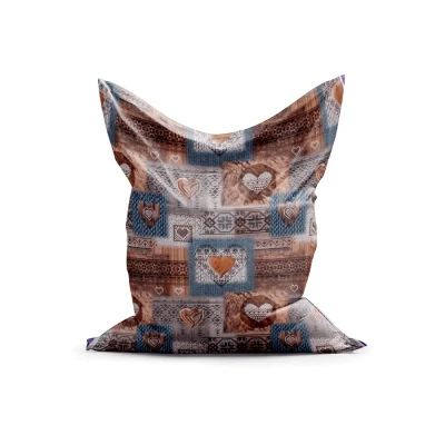 Afbeelding van Losse hoes voor Zitzak harten bruin 150x130x20 cm