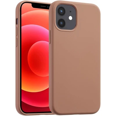 Afbeelding van Apple iPhone 12 Pro MagSafe Hoesje Siliconen en TPU (zacht) Accezz Softcase/Backcover Lichtbruin Telefoonhoesje Black Friday Deals