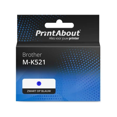 Afbeelding van Huismerk Brother M K521 Tape Zwart op blauw (9 mm)