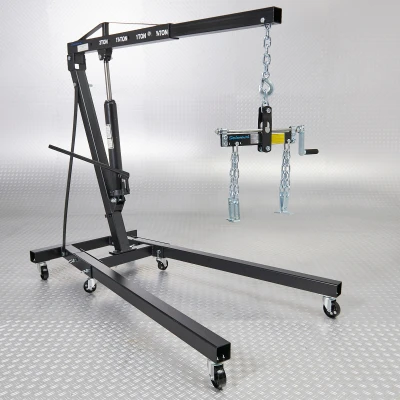 Afbeelding van Datona Motortakel Hydraulisch 2 Ton Inklapbaar + Balanceeradapter (114 x 80 152 cm (ingeklapt)) Zwart