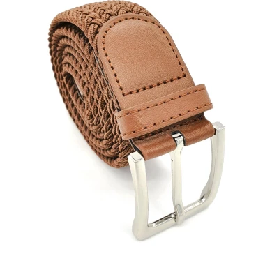 Afbeelding van Elastische Riem Stretch Gevlochten Cognac 115 CM