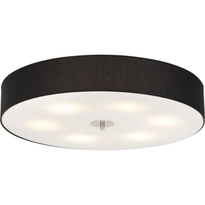 Afbeelding van QAZQA Landelijke plafondlamp zwart 70 cm Drum