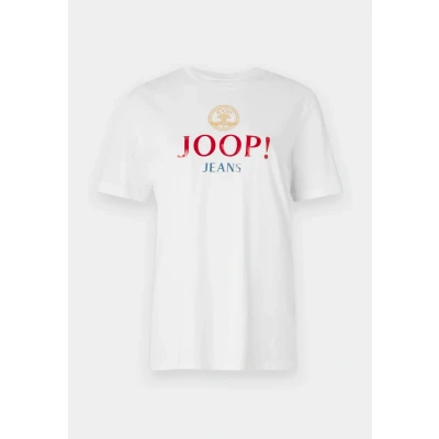 Afbeelding van JOOP! Jeans Temari Tshirt print, Dames, Maat: XS, Open white