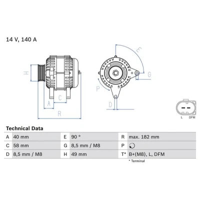 Afbeelding van Bosch Alternator/Dynamo 0 986 083 050
