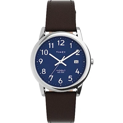 Afbeelding van Timex Heren Easy Reader Horloge, Bruin, 35MM, herenhorloge