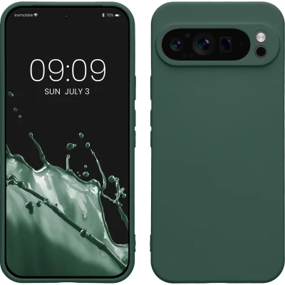 Afbeelding van kwmobile telefoonhoesje geschikt voor Google Pixel 9 Pro XL Hoesje smartphone Precisie camera uitsnede TPU back cover in mosgroen