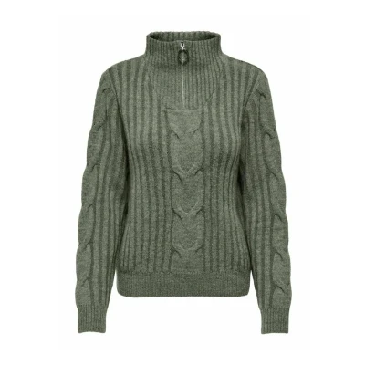 Afbeelding van JdY JDYANDREA L/S Zip Cable Pullover KNT, Kalamata/Detail: melange, S
